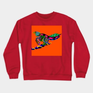 dinosaur in rainbow wings ecopop Crewneck Sweatshirt